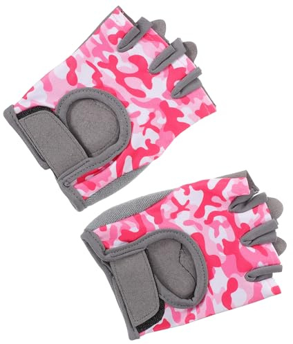 BESPORTBLE Guanti da Equitazione per Antiscivolo Mezza Dita Rosa Guanti da Fitness Resistenti All’usura per Esterni Comodi Palmo Antiusura per Ragazze