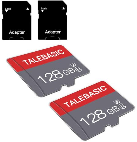 128GB Memory Card Class 10 Micro Memory Card with adapter Fast speed Memory Card for Tablet/Mobile Phone/Camera/Car Audio/Game Console(2 Pcs 128GB)