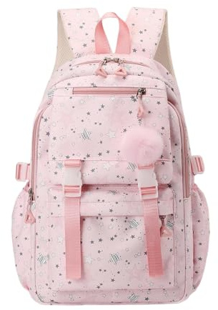 Générique Sac à dos scolaire élégant grande capacité pour filles – Joli sac à dos pour tous les jours avec un design polyvalent à double bandoulière (44cmx30cm)