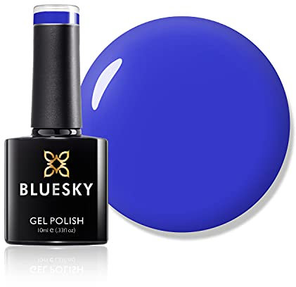 Bluesky Gel Nail Polish, Blue Eyeshadow 80639, Bright Blue, Navy, Long Lasting, Chip Resistant, 10 ml (Requires Drying Under UV LED Lamp)