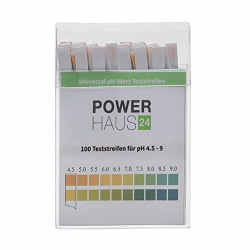 POWERHAUS24 pH Teststreifen, Messbereich von pH 4,5 bis 9, für Urin oder Speichel, 100 Stück
