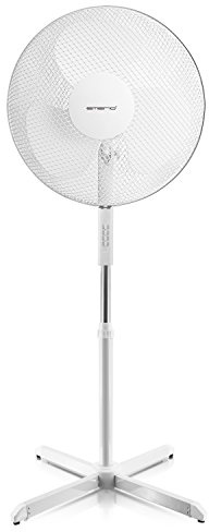 Emerio Ventilateur sur pied, 40 cm, 3 vitesses, 125 cm, Blanc