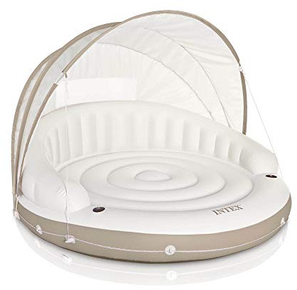 Intex 78 x 59 Inflatable Pool Canopy Island Lounge Raft w/Sun Shade (2 Pack)