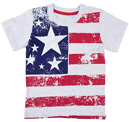 Little Hand Kids American Flag T-Shirts Boys 4th of July Clothes Summer Patriotic Tee Shirts for Toddler Size 4 5