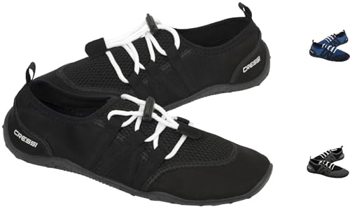Cressi Elba Pool Shoes, Scarpette Ideali per Mare, Spiaggia, Barca, e Sport Acquatici Vari Unisex Adulto, Nero, 40