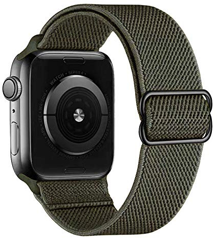 MroTech Kompatibel med iwatch 41 mm 40 mm 38 mm elastiskt nylonarmband ersättningsband för iWatch 8 7 6 SE 5 4 3 2 1 sportband mjukt flätat 41 40 38 mm loop-grönt