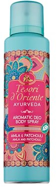 Tesori d'Oriente - Deodorante Spray Aromatico Ayurveda, Contrasta i Cattivi Odori Fino a 48 Ore, Fragranza Fresca e Floreale, Dermatologicamente Testato, 150ml