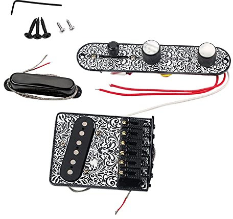 Doppelspulen-Humbucker 6-String-Metall-Single-Coil-Hals-Abholung Mit Sattelbrücke Für Schwarze Telecast-Gitarre Pickups