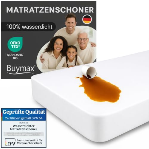 Buymax Matratzenschoner 180x200cm Wasserdicht, 2er-Set, wasserdichte Spannbettlaken ohne Knistern, Inkontinenzauflage Rundumgummi Atmungsaktiv Rundumbezug Anti-Milben Bezug waschbar