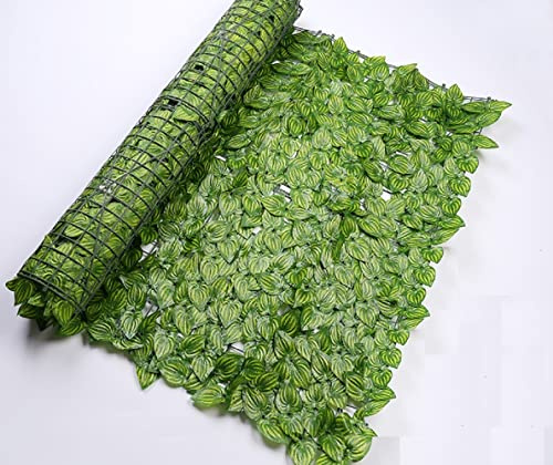 Bprtcra Künstliche Efeu Garten Sichtschutz, Balkon Blätter Zäune Sichtschutz, Hecken Zaun und künstliche Efeu Blatt Dekoration,L (0.5X3M)