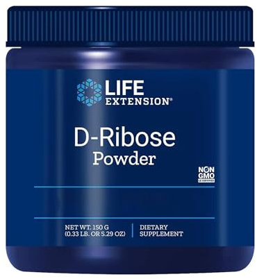 Life Extension, D-Ribose Pulver, 150 gramm, 5000mg D-Ribose je Dosis, Geschmacksneutral, Vegan, Glutenfrei, Sojafrei, GMO frei