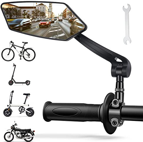 Flintronic Fahrradspiegel, 360° Fahrradspiegel Rückspiegel, Universal Sicherer Rückspiegel für 22mm-25mm, Robust, Schlagfestes, Fahrradlenker Spiegel für Lenker Fahrrad,Mountainbike, Rennräder