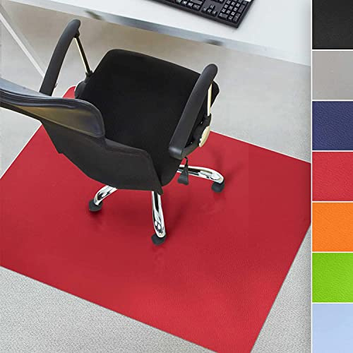 Floordirekt Bodenschutzmatte für Hartböden - farbige Bürostuhlunterlage Bodenmatte Stuhlunterlage aus Polypropylen - Stärke: 1,9 mm (114 x 150 cm, Rot)