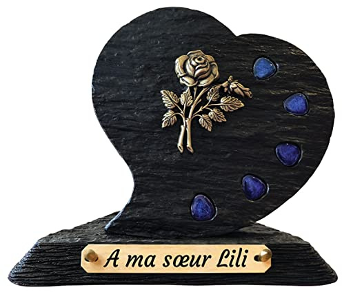 ARTIS FUNERAIRE Plaque funéraire Coeur et Galets