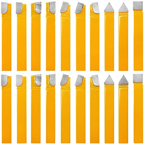 PNBO 20 pc 1/2Carbide Tip Tipped Cutter Tool Bit Cutting Set For Metal Lathe Tooling.