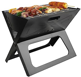 YYUINU Barbacoas Portátiles, Barbacoas De Carbón, Barbacoa De Carbón Plegable De Sobremesa para Picnic Al Aire Libre Jardín Terraza Camping, Negro,48 * 31.5 * 40cm