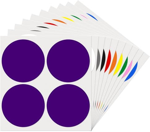 YIKIADA 10 Farben Runde 100 mm Punktaufkleber Bunt Punkte Selbstklebend Farbig Aufkleber Markierungspunkte Etiketten für Lager Büro 40 Stück