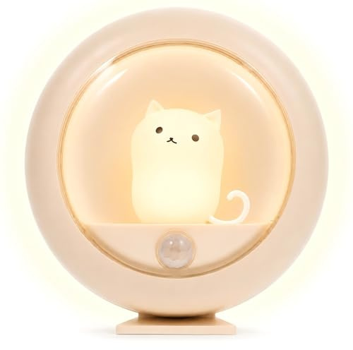 Gadpiparty Bewegungssensor Nachtlicht Katze Led Nachtlicht FüR Babyzimmer Flur KüChe Treppe Sanftes Schlaflicht Innenbeleuchtung Mit Usb Ladekabel