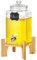 VEVOR Dispensador de Bebidas de 5,5 Litros para Fiestas, Dispensador de Jugo de Vidrio con Soporte, Espiga de Acero Inoxidable, Dispensador de Agua de Jugo de Limonada de Té Helado, 215 x 215 x 425 mm