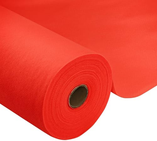 HiBeauty PRO Tischdeckenrolle Einweg, Rot, 1.18x25m, Tischdecke | Einweg Vlies Stoffähnlich, ideal für Jede Party, Hochzeit, Geburtstagsfeier, Taufe, Gastronomie, Größe und Farbe nach Wahl