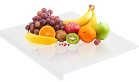 Sunicon Planche à découper en acrylique avec rebord de comptoir, 45 x 60 cm, planche à découper transparente antidérapante pour la protection du comptoir de cuisine (45 * 35CM)