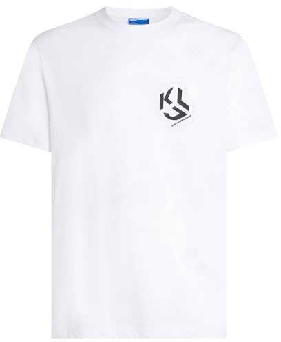 Karl Lagerfeld Jeans, Herr, Vanlig Kortärm Monogram Logo T-Shirt, Vanlig Fit, Vit, S