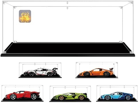 62x30x20cm 3mm Groß Acryl Vitrine für Lego Modellauto 1:8 Technic Lamborghini Sián 42115 Ferrari Daytona 42143 Porsche 911 42056 76139 42083 42172