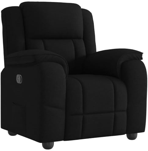 vidaXL Reclinerfåtölj svart tyg, liggfåtölj, fåtölj, justerbar fåtölj, liggfåtöljer, fåtöljer, justerbara fåtöljer, lutningsbar fåtölj