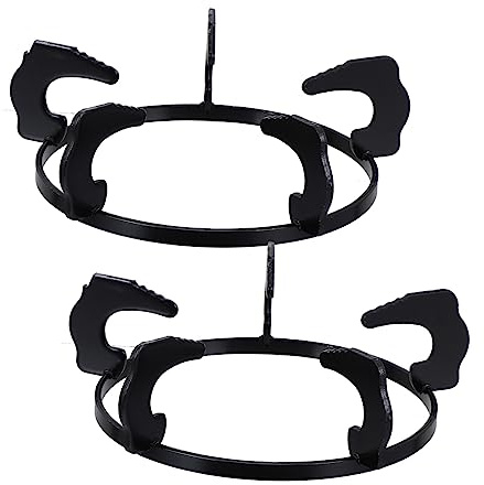 Soporte para Sartenes para Estufa de Gas 2 Piezas Hierro Fundido Negro | Rejilla de Cocción, Diseño Escalonado Biselado, Instalación y Desmontaje Sencillos, Formato Redondo
