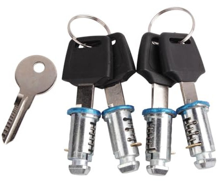Ronyme Verrouillage des Barres de Toit, noyaux de Verrouillage, Facile à Installer, Kit de clés de Verrouillage croisé, serrures à Barre transversale, 4 Noyaux de Verrouillage
