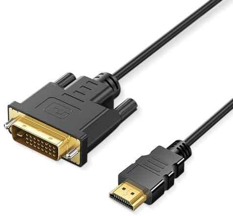 Critin 3,3 FT HDMI A till DVI-adapterkabel, HDMI till DVI-kabel två riktningar