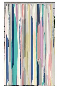 Shower Curtain Cortinas y Cortinas de Ducha Impermeable Pintura de Franjas de Color Cortina de baño Cortina de baño de Fibra de poliéster con Ganchos para la decoración del hogar del baño (tamaño: