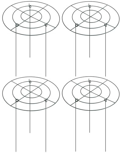 4Pcs Plant Stand Ring Support, Metal Plant Support for Outdoor Plants Stakes with 3 Legs Plant Cage, Rust Resistant Grow Through Ring for Vegetables Rose Flowers Peonies Tomato Rose Vine, 11.72 * 11.8