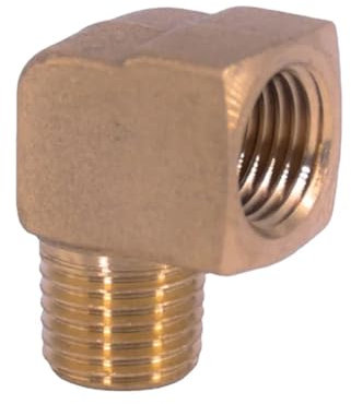 1/8 1/4 3/8 NPT Messing 90 Grad Winkelverschraubung - Buchse auf Stecker Kupplung for Wasser, Gas und Kraftstoff - Hochleistungs-Rohrbogenverbinder(1/4)