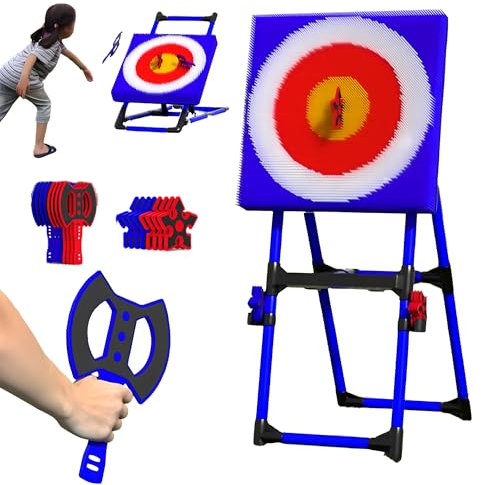 Set di Giochi di Lancio dell'ascia per la casa - Divertimento all'aperto e al Chiuso per Adulti e Famiglie - Include 8 ASCE Volanti a Manico
