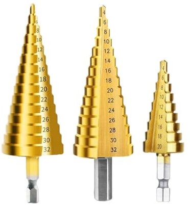 3-12mm 4-12mm 4-20mm HSS Straight Groove Step Drill Bit Set Wood Metal Hole Cutter Core Drill Bit Set(4-20mm Triangle)