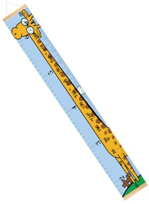 Gatuida Kindgerechte Giraffen Messlatte zum Aufhängen Wachstumshöhenmesser für Jungen und Mädchen Dekoratives Wandmaßband für Kinderzimmer Einfache Installation Blaue Grundfarbe