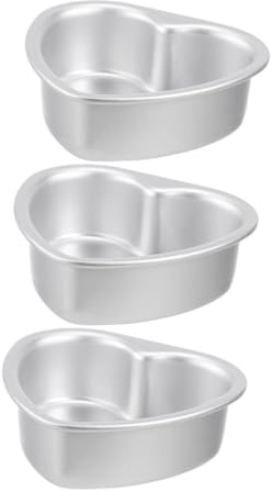DIYEAH 3 pezzi Stampo per Torte Forma di Cuore in Alluminio Resistente per Muffin e Biscotti per Occasioni Speciali Matrimoni e Feste Facile da Usare e Durevole