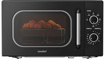 COMFEE' Forno a Microonde con Grill, 20 Litri, Microonde 700W, Grill 1000W, 5 Livelli di Potenza, Funzione Grill, Timer 1-35 min, Design Compatto, Nero-CMO-MG202NC(BK)