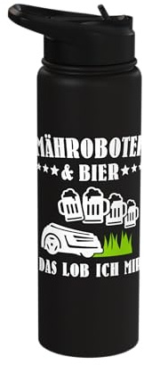 Robotic lawnmower beer, lawn robot, mower, lawn whisperer, garden Stainless Steel Insulated Water Bottle