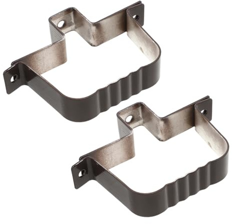 SHERCHPRY Fixations pour gouttière, lot de 2 colliers de serrage muraux en alliage d'aluminium, compatible avec tuyaux de 80 x 60 mm, pour tuyaux de pluie et drainage extérieur
