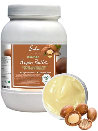 SULU ORGANICS 100% Pure Natural Unrefined Argan Nut Butter 8 oz