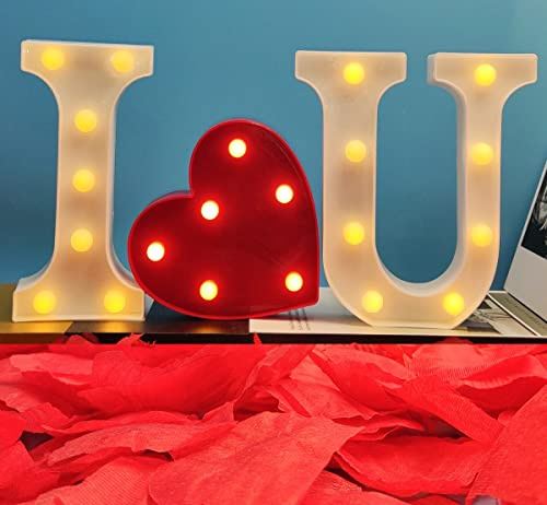 Battery Operated Led Letters I Love You Letters Sign for Wedding Propose LED Heart Marquee Lights Battery Operated Lamp Gift Home Party Decoration