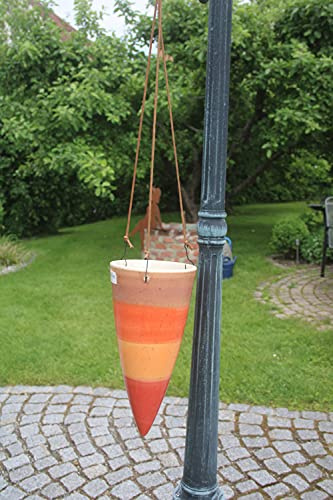 EXNER Grosse Hängeampel Ecolo, Blumenampel, Stoneware, orange, H 34 cm, Vase z. Hängen