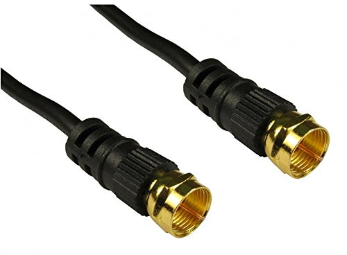 JAFSAL ONLINE Coaxial Satellite Cable F Type Male Connectors 75ohm Screw Connector Lead Compatible With Sky Black/White GOLD VIRGIN MEDIA SKY Q HD TV TIVO & SUPERHUB- 2 Meter