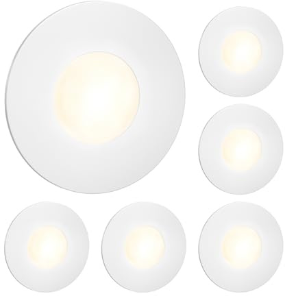 ledscom.de 6x LED Treppenlicht/Wandeinbauleuchte FEX für innen und außen, rund, 85mm Ø, warmweiß