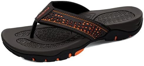 ChayChax Men’s Flip Flops Arch Support Sport Thong Sandals Non Slip Outdoor Beach Walking Slippers