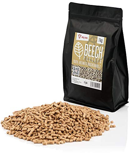 BBQ-Toro Beech Pellets in legno di faggio al 100% | 1 kg | Pellet in faggio per grill, smoker, pellet per forni da pizza o impianti di riscaldamento | Pellet per barbecue