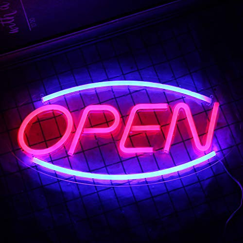 Wanxing LED Open Neon Schild Leuchtreklamen Open Wort Neon Sign für Raumdekor Neon Light Schlafzimmer Bar Pub Hotel Café Restaurant Spielzimmer Wandkunst Dekoration Zeichen Powered by USB