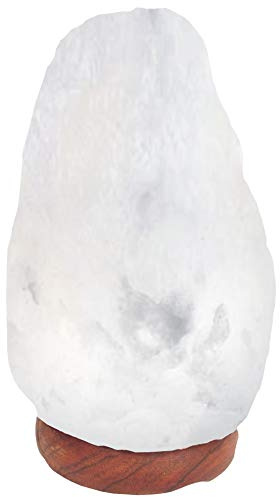 Clossy London LED Energy Saving Bulb + Very Rare Natural White Himalayan Salt Crystal lamp Healing IONES Therapeutic Handmade Rough Shape Rock Stone (8-12 Kg White Salt Lamp)